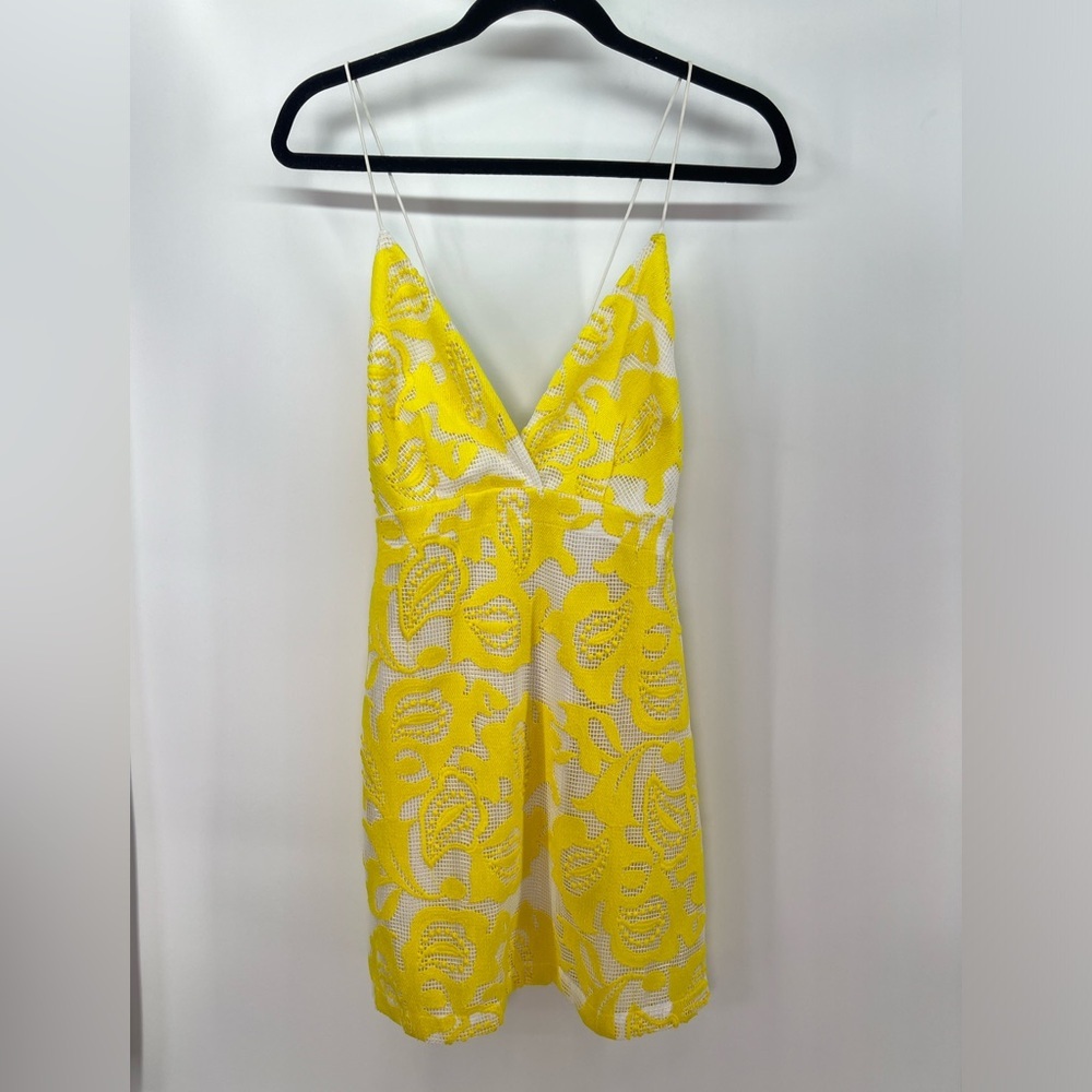 NWT Maeve by Anthropologie Yellow White Floral Embroidered Mini Slip Dress 6 Six - Picture 6 of 11